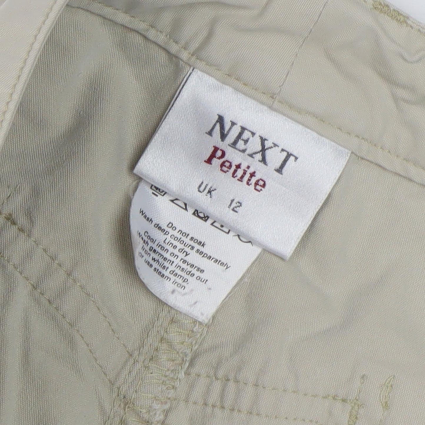 Next Petite Beige Cargo Trousers Size 12 Women