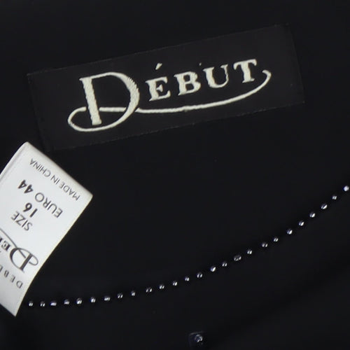 Début Women's Black Beaded Top Size 16