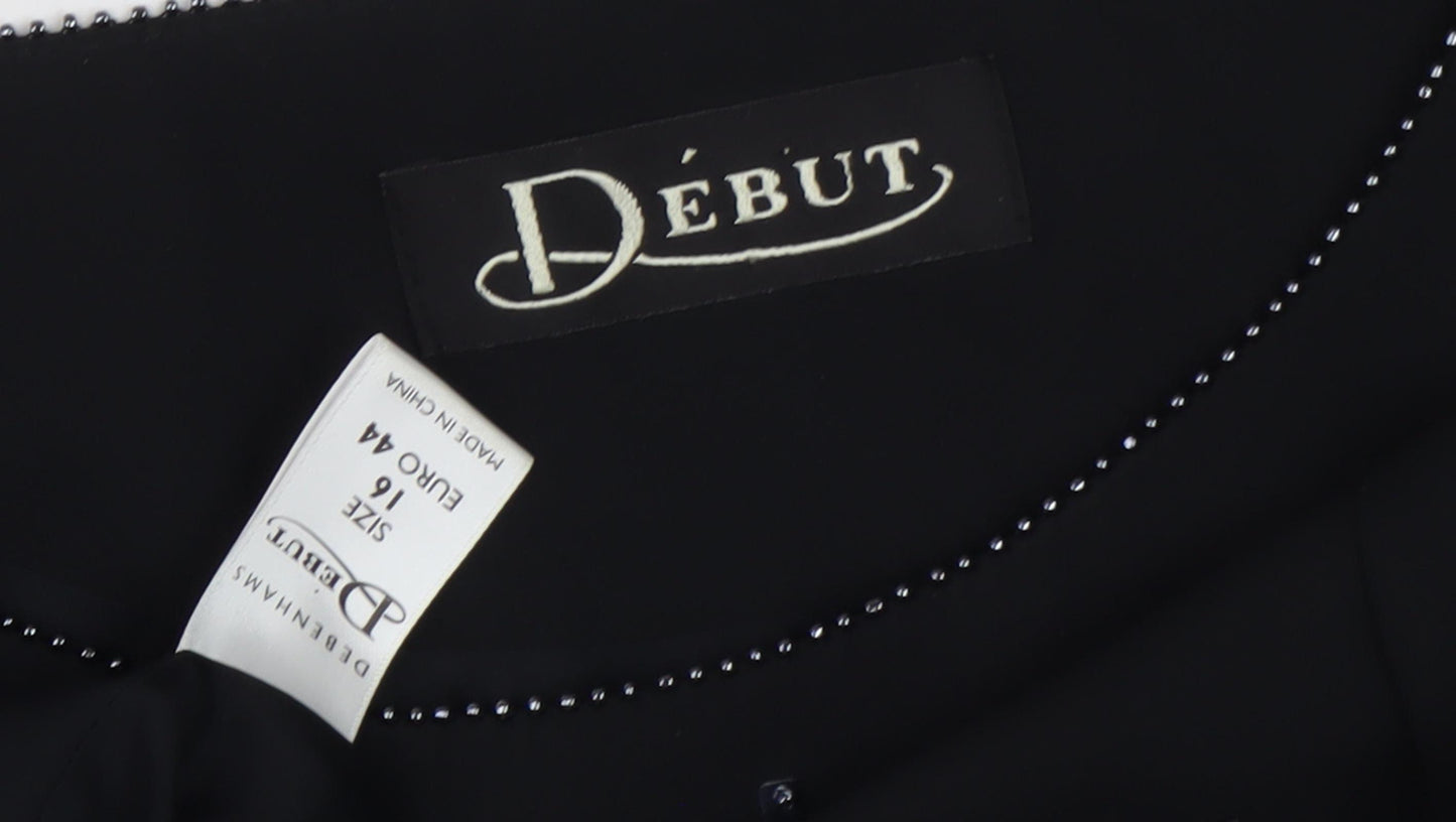 Début Women's Black Beaded Top Size 16