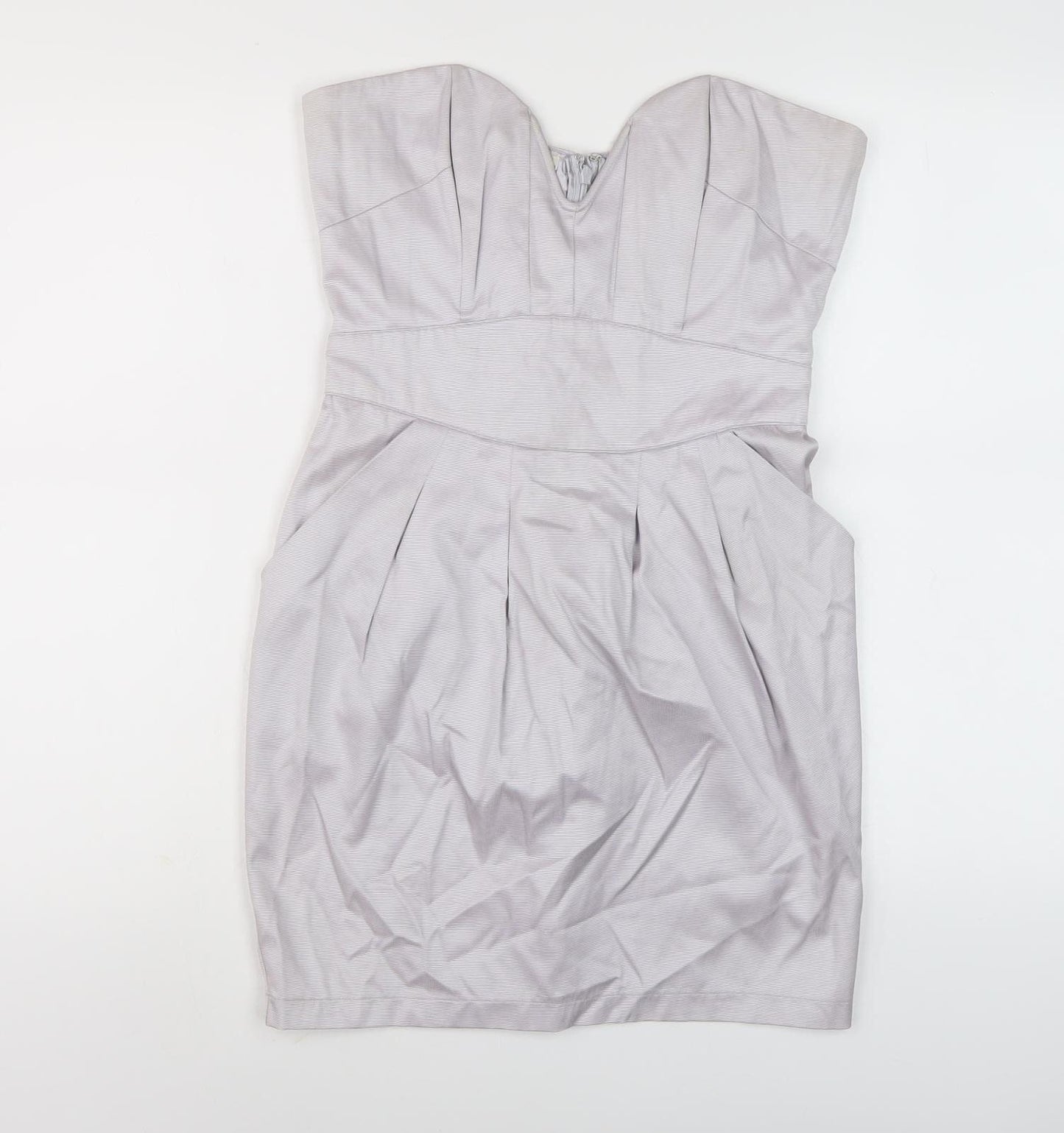 Lipsy Women's Grey Strapless Party Dress Size 10