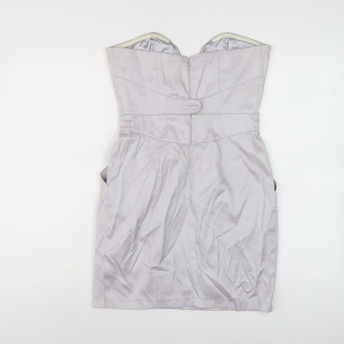 Lipsy Women's Grey Strapless Party Dress Size 10