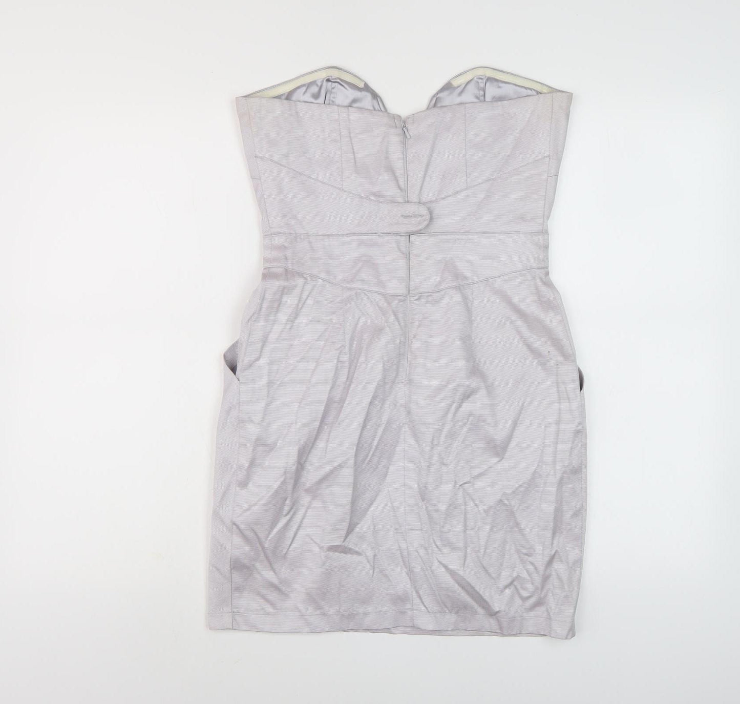 Lipsy Women's Grey Strapless Party Dress Size 10