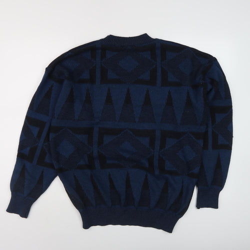Generra Collection Men's Blue Geometric Pullover L