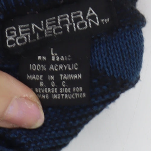 Generra Collection Men's Blue Geometric Pullover L