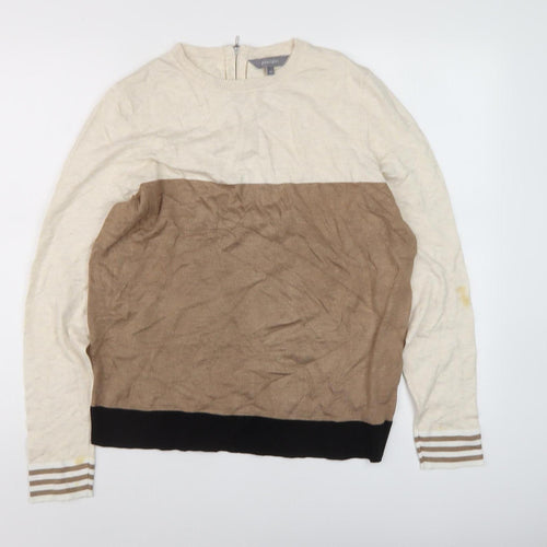 Principles Women Beige Crew Neck Wool Jumper Size 16