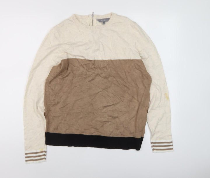 Principles Women Beige Crew Neck Wool Jumper Size 16