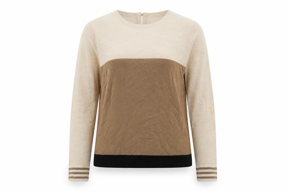 Front view of Principles Women Beige Crew Neck Wool Jumper, size 16