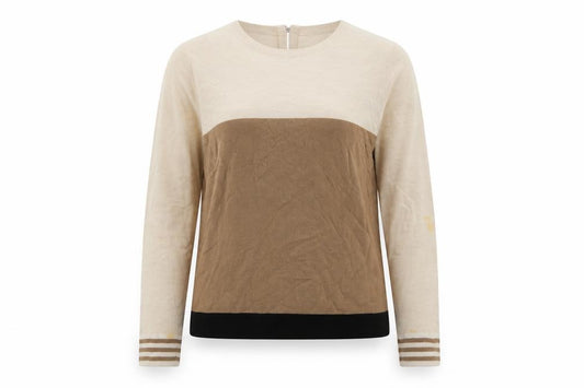 Front view of Principles Women Beige Crew Neck Wool Jumper, size 16