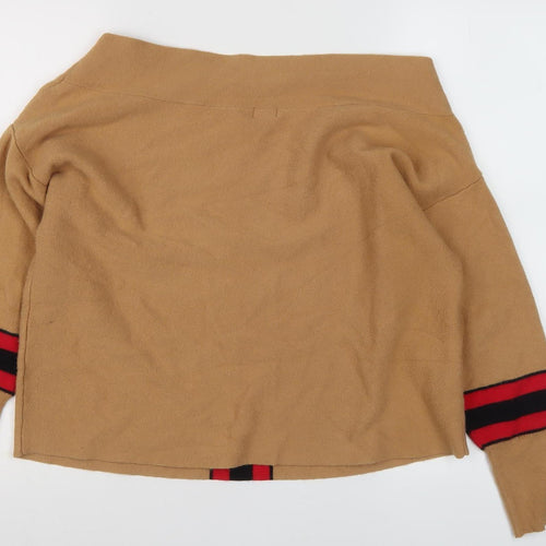 River Island Women's Beige Stripe Pullover Jumper, Size 14