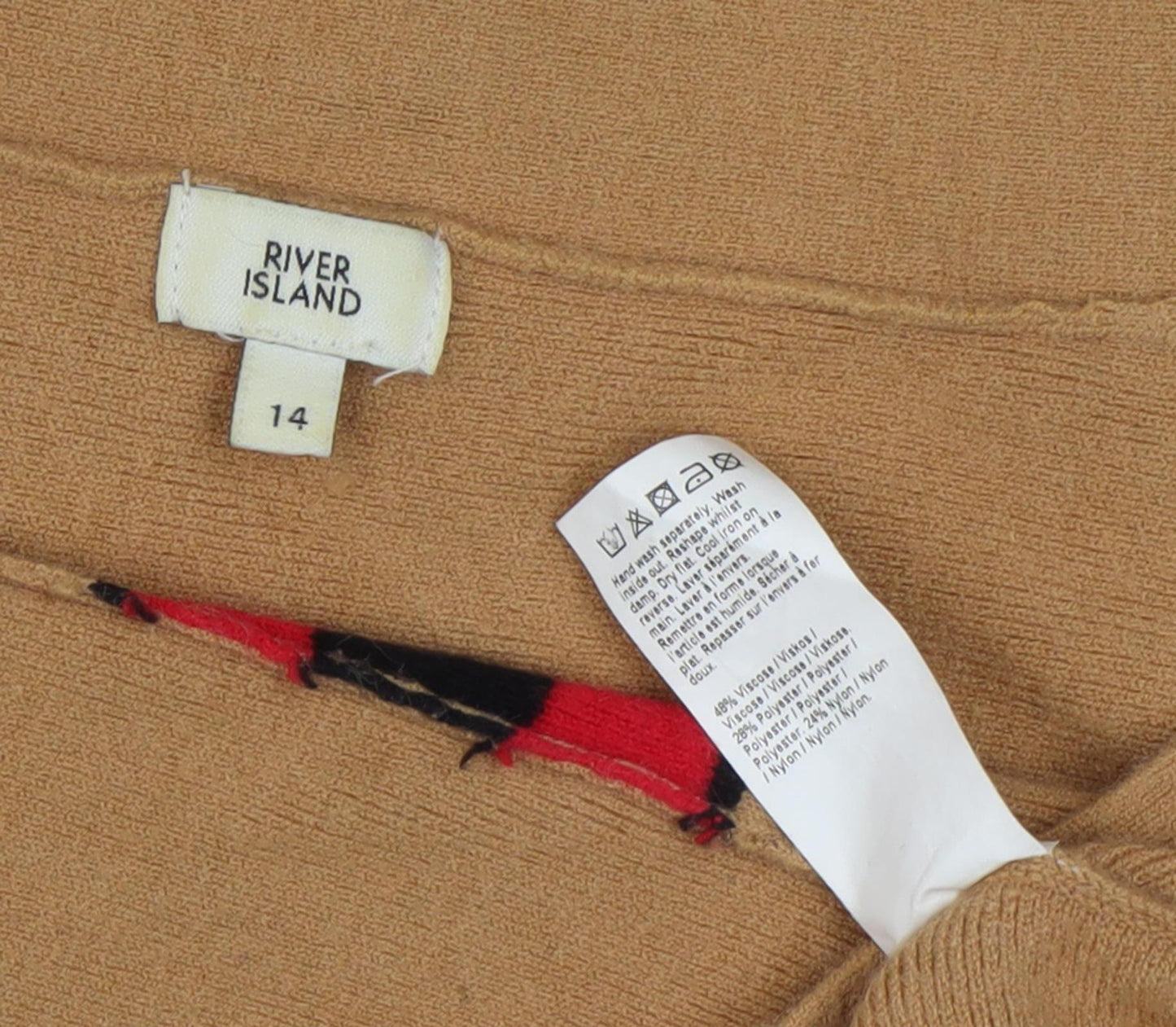 River Island Women's Beige Stripe Pullover Jumper, Size 14