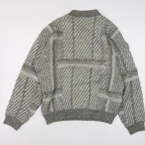 St Michael Men's Grey Cable-Knit Pullover Jumper M