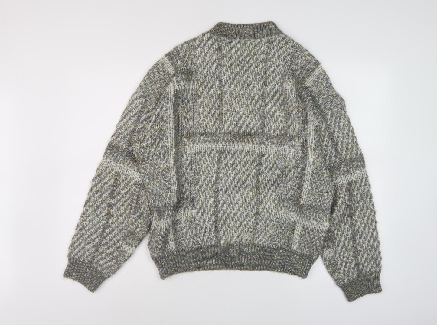 St Michael Men's Grey Cable-Knit Pullover Jumper M