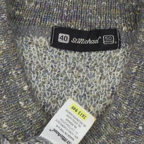 St Michael Men's Grey Cable-Knit Pullover Jumper M