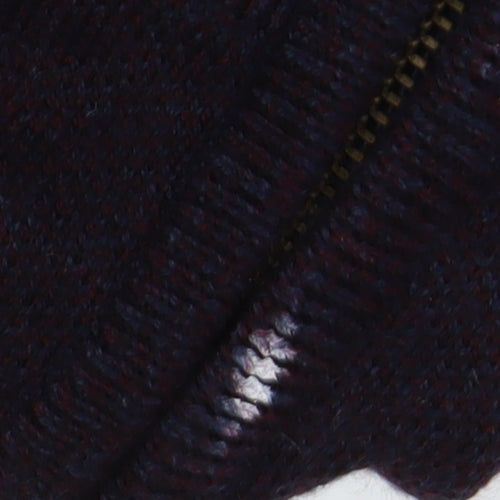 White Stuff Men's 2XL Black Wool Full Zip Jumper