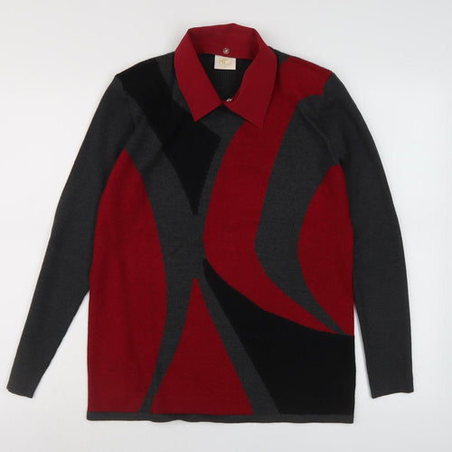 Country Casuals Women's Collared Geometric Jumper M