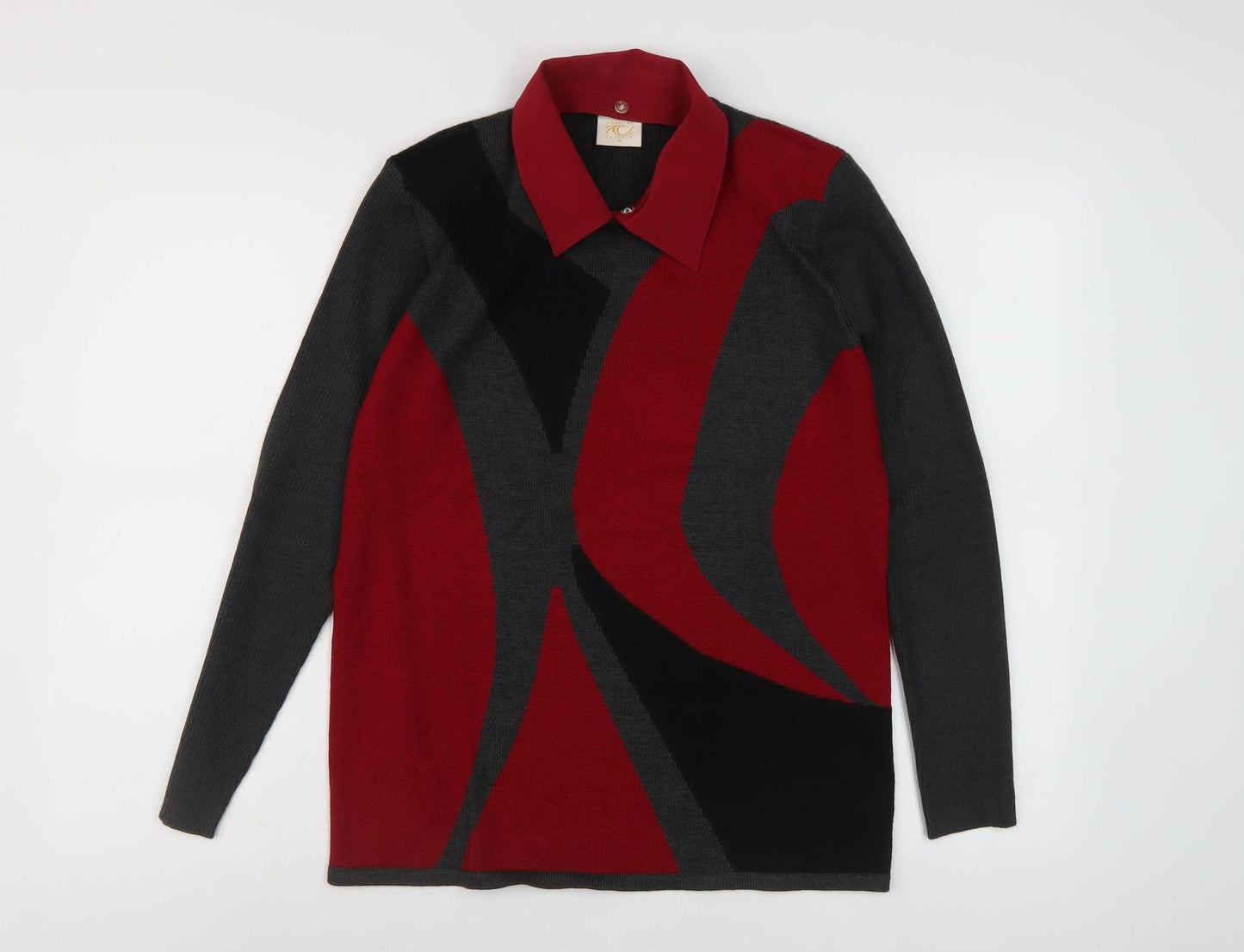 Country Casuals Women's Collared Geometric Jumper M