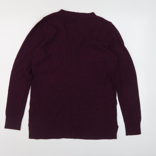 Gap Women's Purple V-Neck Pullover Jumper XS