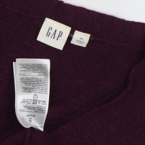 Gap Women's Purple V-Neck Pullover Jumper XS