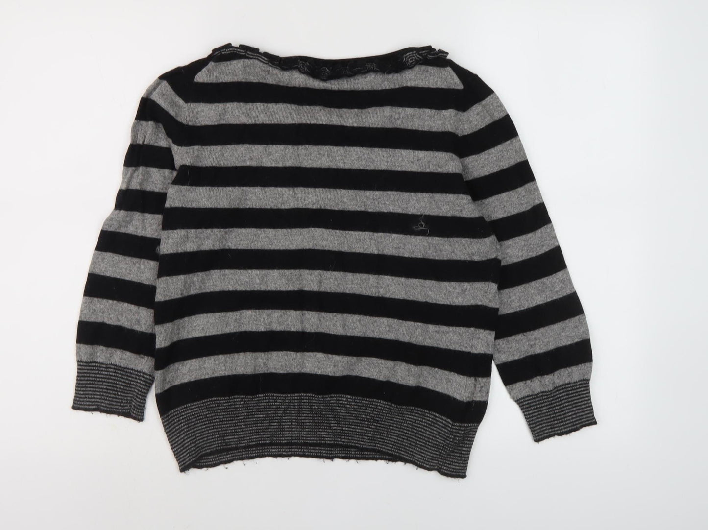 CC Women's Striped Pullover Jumper Black M