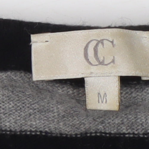 CC Women's Striped Pullover Jumper Black M