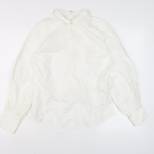 Reserved Women's White Collared Blouse Size 8