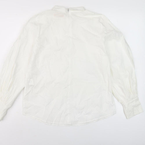 Reserved Women's White Collared Blouse Size 8