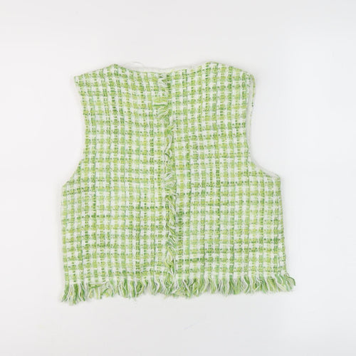 Zara Women's Green Tweed Waistcoat XS