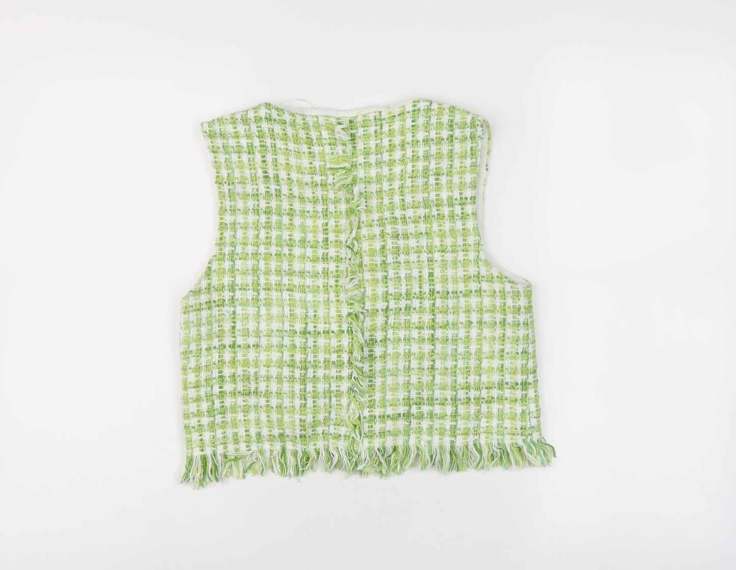 Zara Women's Green Tweed Waistcoat XS