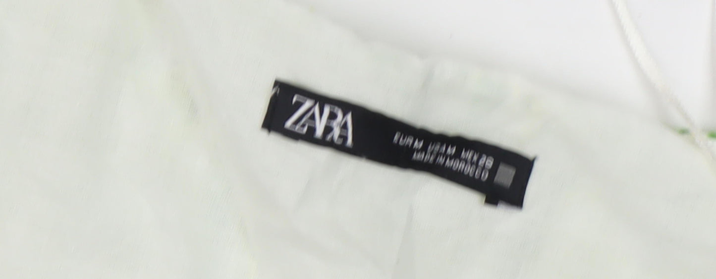 Zara Women's Green Tweed Waistcoat XS