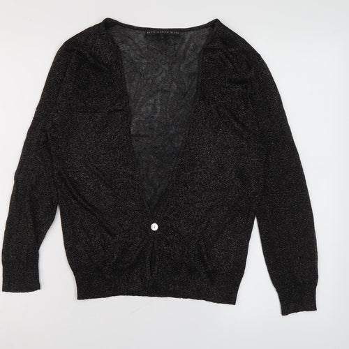Betty Jackson Black Women's Black Cardigan V-Neck Light