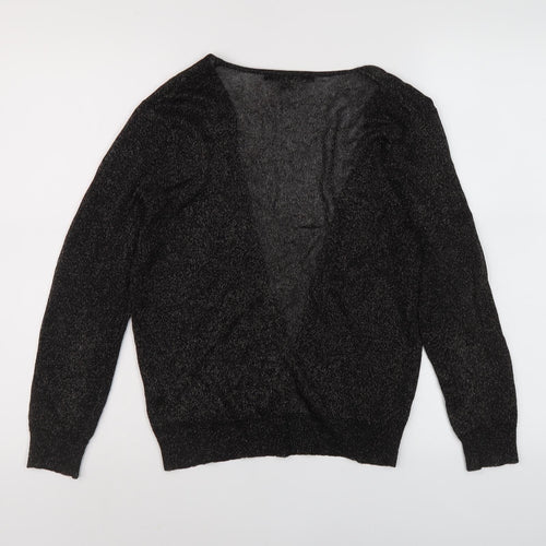 Betty Jackson Black Women's Black Cardigan V-Neck Light