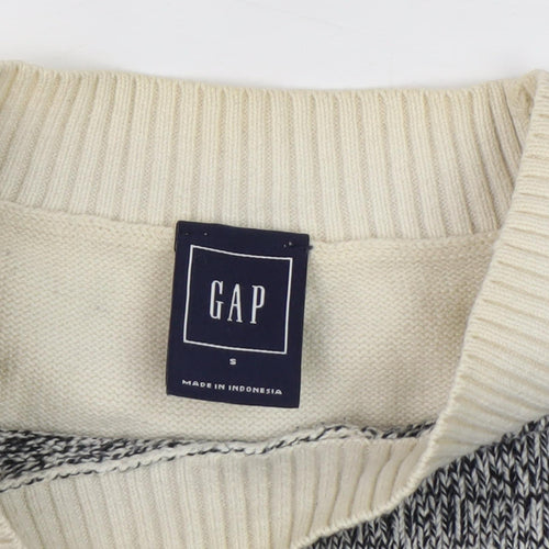 GAP Women's Ivory Cotton Jumper, Size S, Long Sleeve