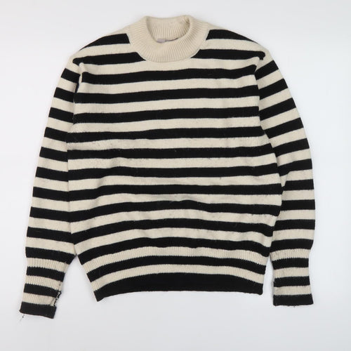 H&M Women's Black Striped Pullover Jumper S
