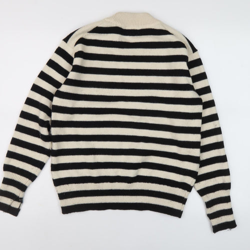 H&M Women's Black Striped Pullover Jumper S