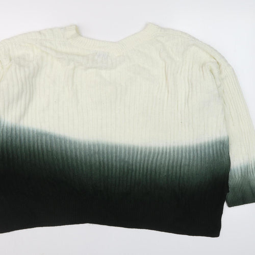 Topshop Women's Ivory Pullover Jumper, UK Size 12, V-Neck