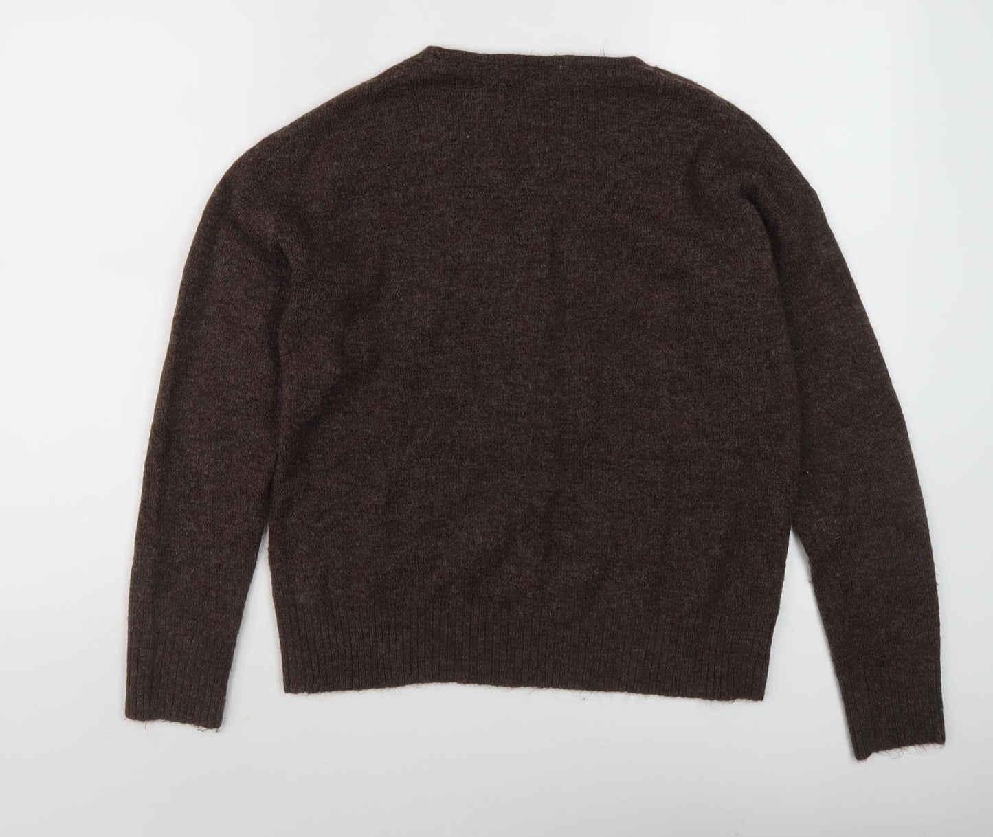 JDY Women's Brown V-Neck Pullover Jumper XS