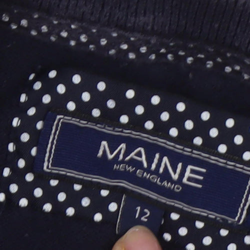 Maine Women's Black Embroidered Pullover Jumper, Size 12