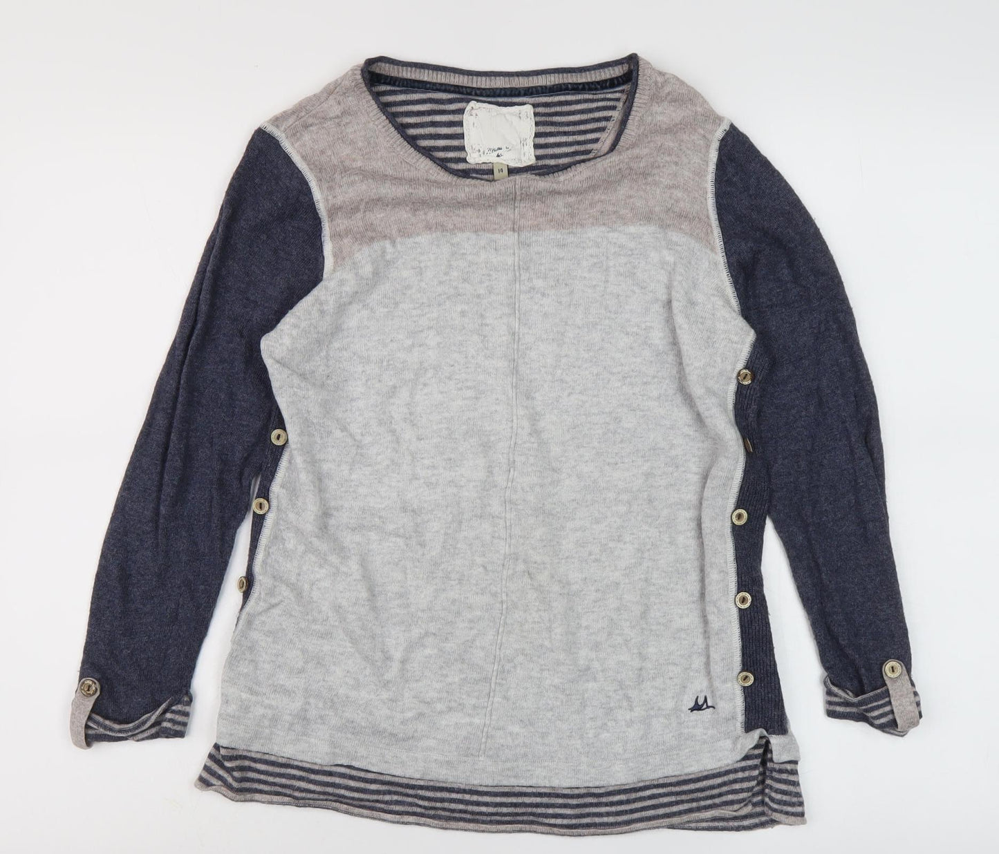 Mullberry Women's Grey Wool Cashmere Pullover Jumper Size 14