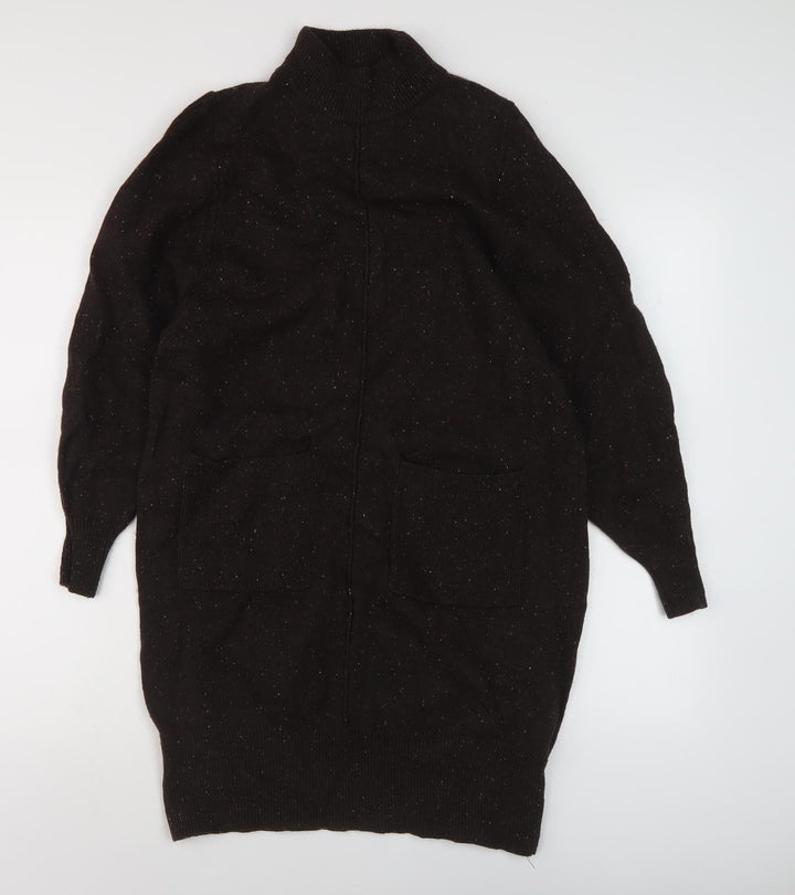 M&S Women's Brown Mock Neck Jumper S