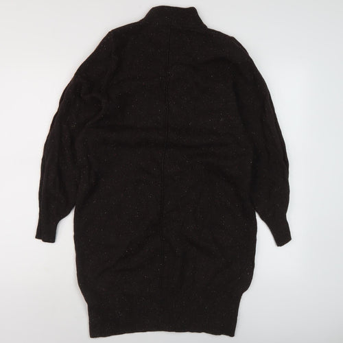 M&S Women's Brown Mock Neck Jumper S