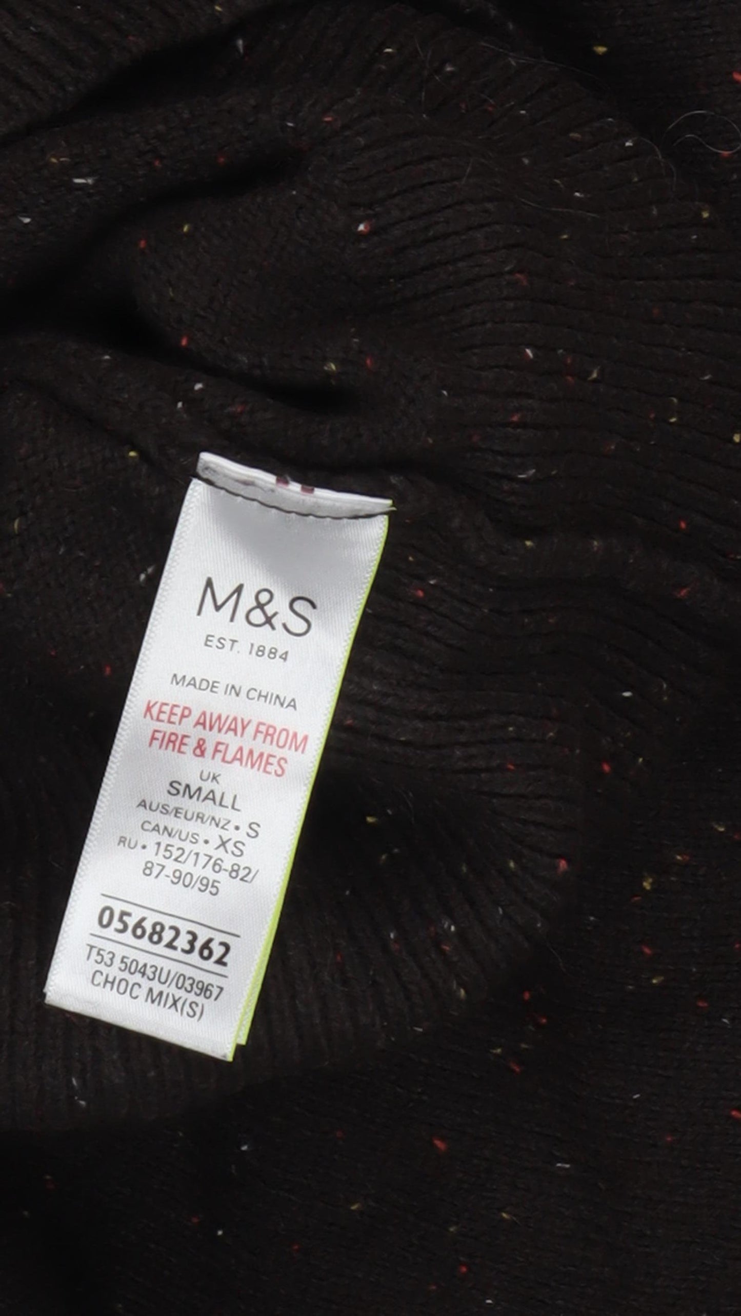 M&S Women's Brown Mock Neck Jumper S
