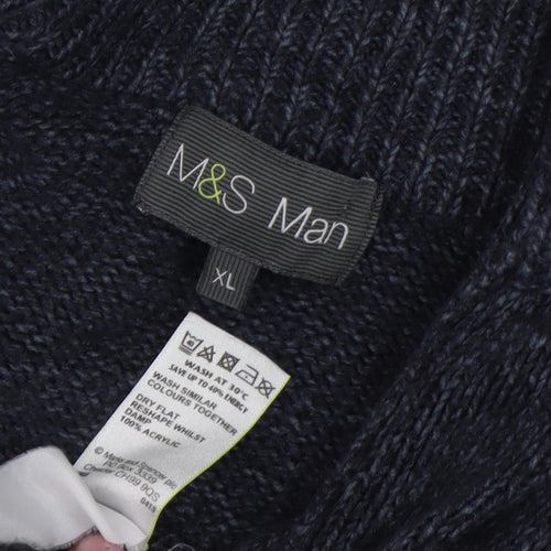 Marks and Spencer Men's Black XL Knit Zip Jacket