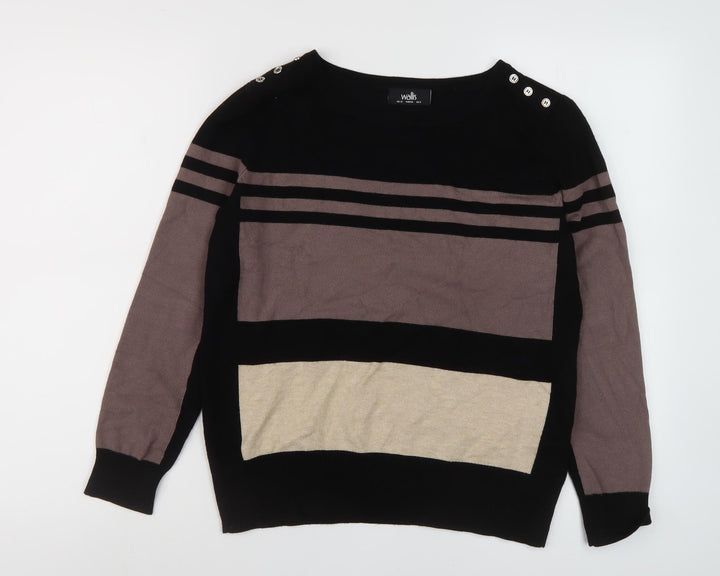 Wallis Women's Multicoloured Striped Pullover Jumper Size 12