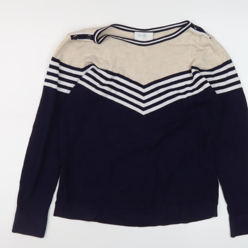 Wallis Women's Black Striped Jumper, Size 12