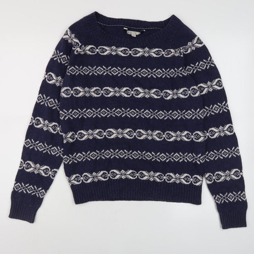 Fat Face Women's Blue Fair Isle Jumper Size 14