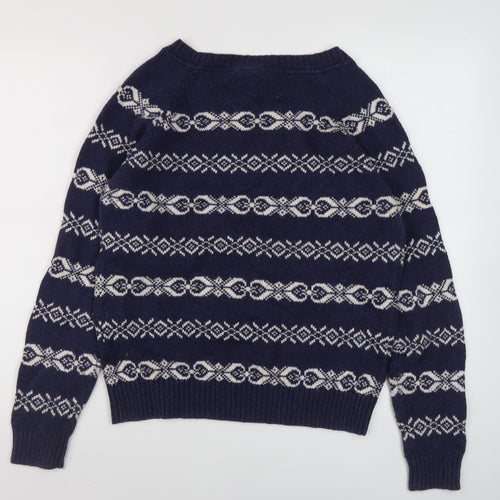 Fat Face Women's Blue Fair Isle Jumper Size 14