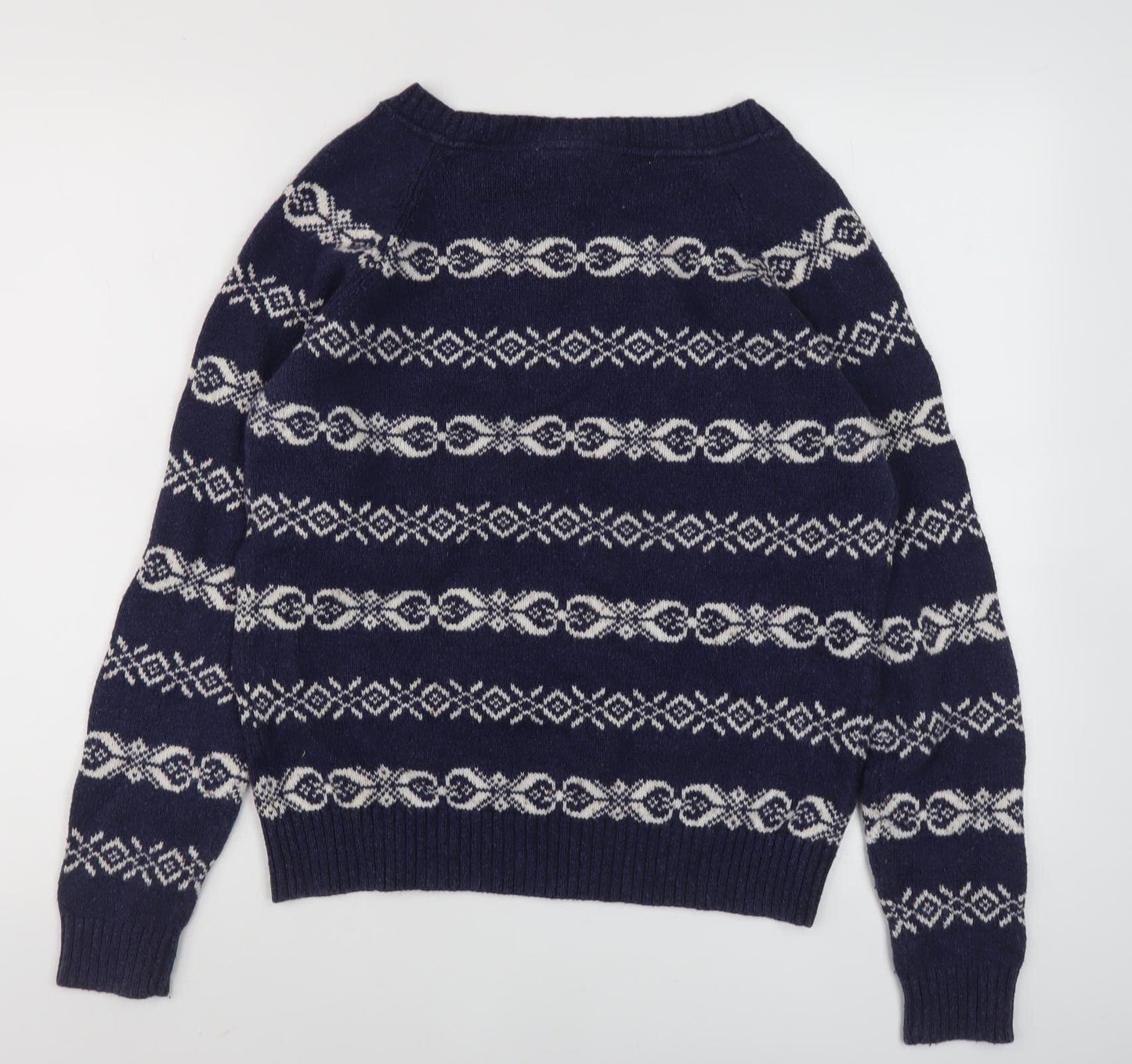 Fat Face Women's Blue Fair Isle Jumper Size 14