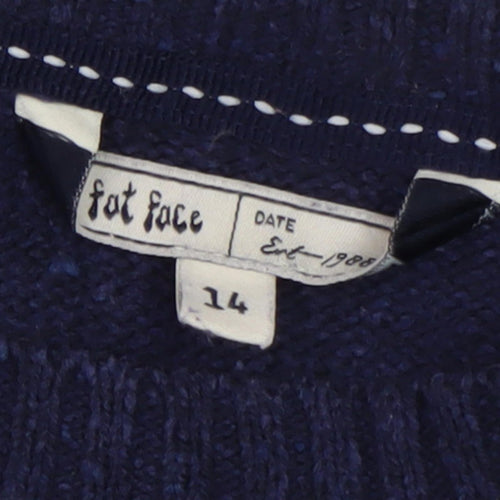 Fat Face Women's Blue Fair Isle Jumper Size 14