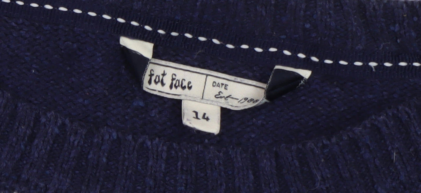Fat Face Women's Blue Fair Isle Jumper Size 14