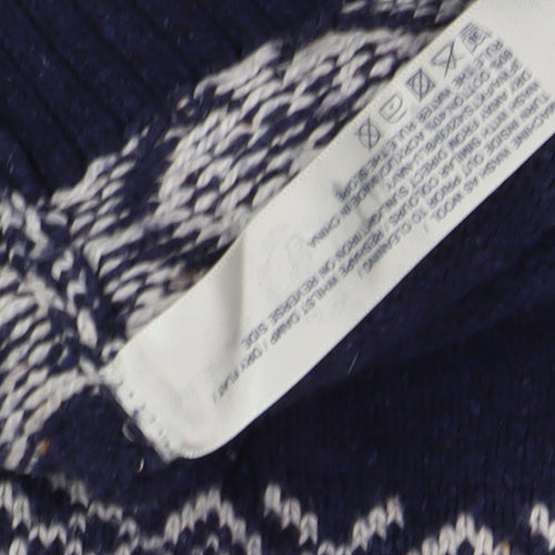 Fat Face Women's Blue Fair Isle Jumper Size 14